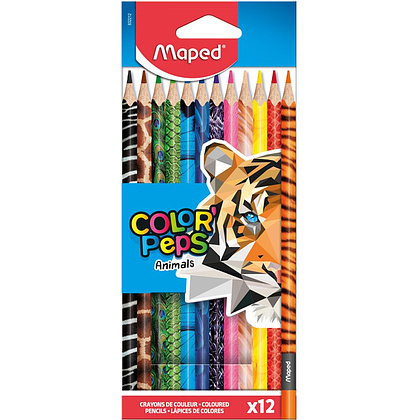 Цветные карандаши Maped "Color' Peps Animal", 12 цветов