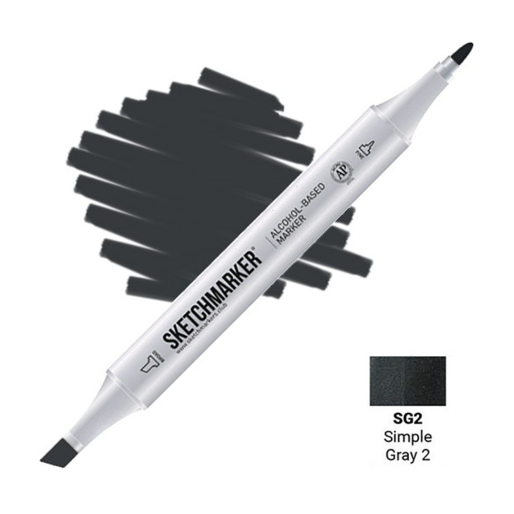 Маркер художественный "Sketchmarker", двухсторонний, SG2 серый простой 2