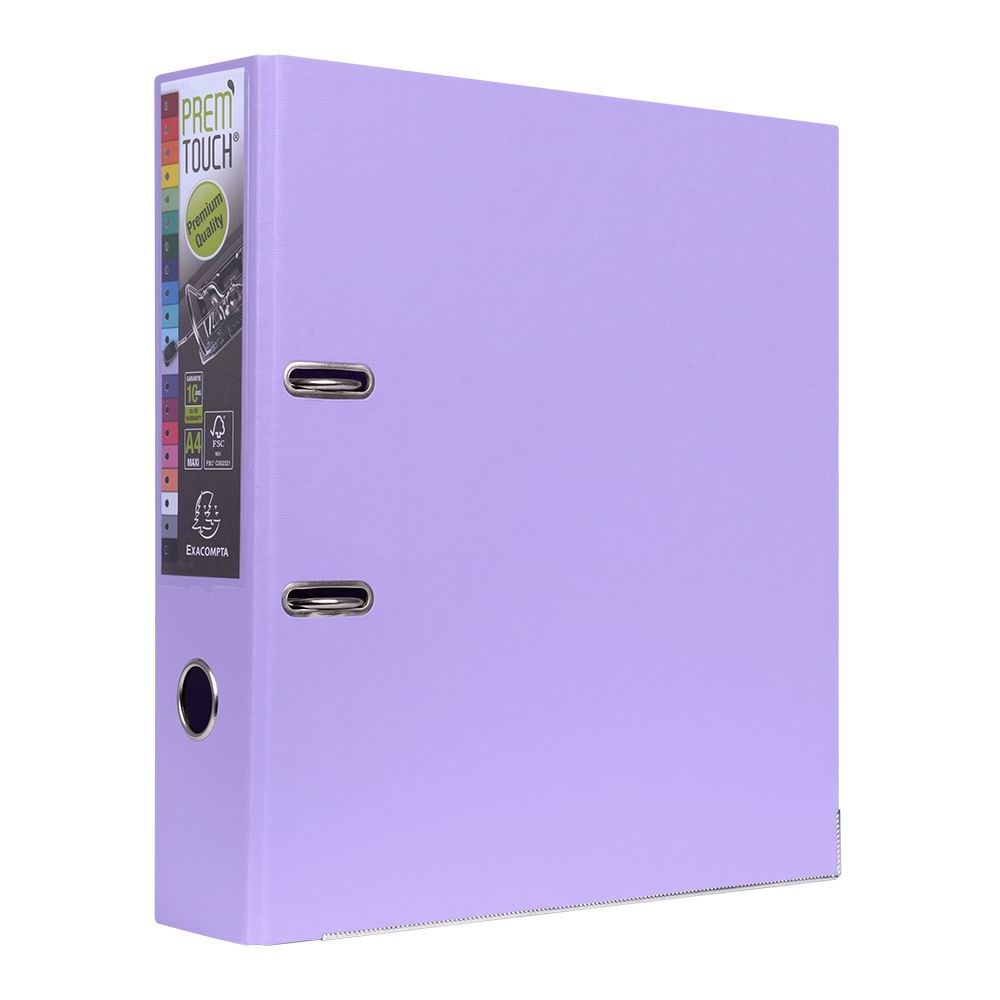 Папка-регистратор "Exacompta", A4, 80 мм, ПВХ, пастельный лиловый