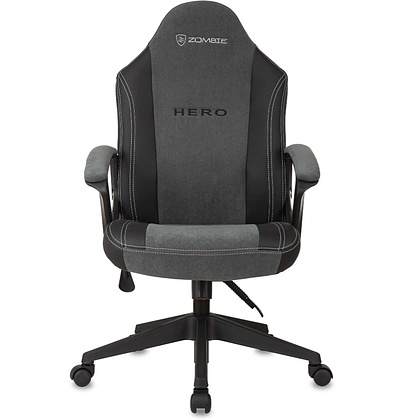 Кресло игровое Бюрократ "Zombie Hero", ткань, экокожа, пластик, серый - 2