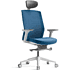 Кресло для руководителя BESTUHL J1, сетка, ткань, пластик, голубой 