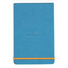 Блокнот "Rhodiarama Webnotepad" на резинке, A5, 96 листов, линейка, бирюзовый