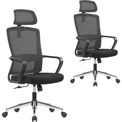 Кресло компьютерное SitZone U-060A, сетка, ткань, черный, 2 шт/упак