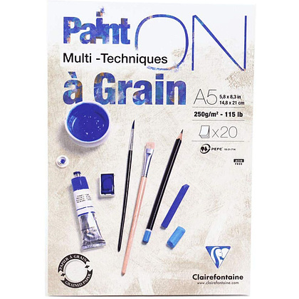 Блок-склейка "Paint'On" Grain, А5, 250 г/м2, 20 листов