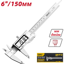 Электронный штангенциркуль Deli "EDL91150", 150 мм, серебристый