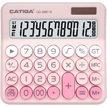 Калькулятор настольный CD-2861-12 Catiga, 12-разрядный, пластик, розовый