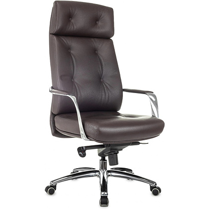 Кресло для руководителя Бюрократ DAO, кожа, коричневый