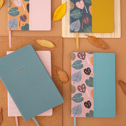 Блокнот Miquelrius "Autumn Leaves Pink-Blue", А5, 96 листов, в точку, розовый, голубой - 6