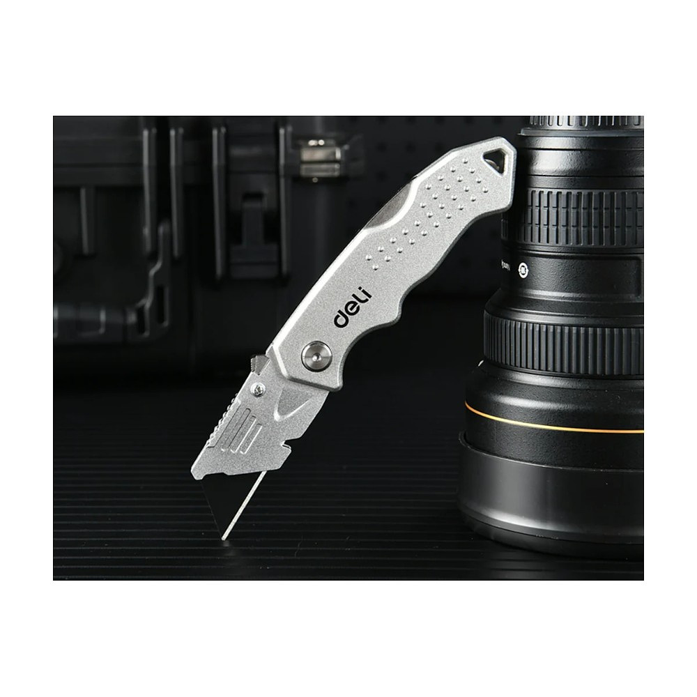 Нож строительный Deli YS EDL008Z, 19 мм, складной, трапеция - 4