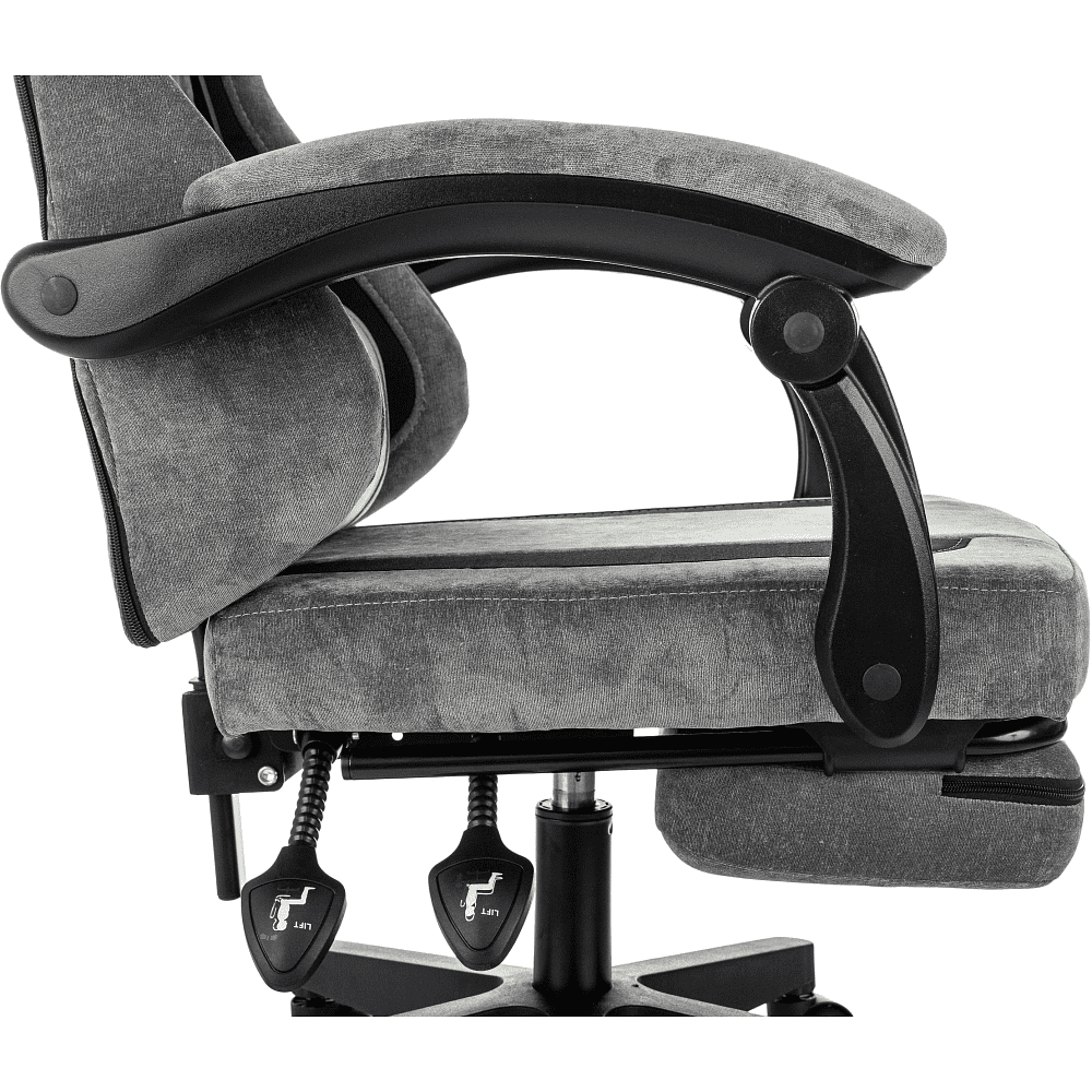 Кресло игровое Бюрократ Knight "Custom/F GR", ткань, пластик, серый, черный - 10