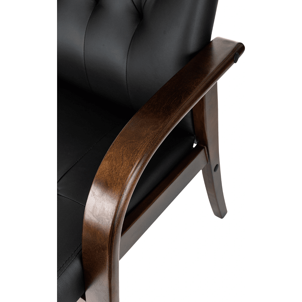 Кресло Бюрократ T-9928WALNUT-CF, натуральная кожа, черный, каркас дерево - 8
