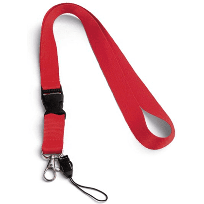 Тесьма с клипсой для бейджа с разъемом, 560x20 мм, красный