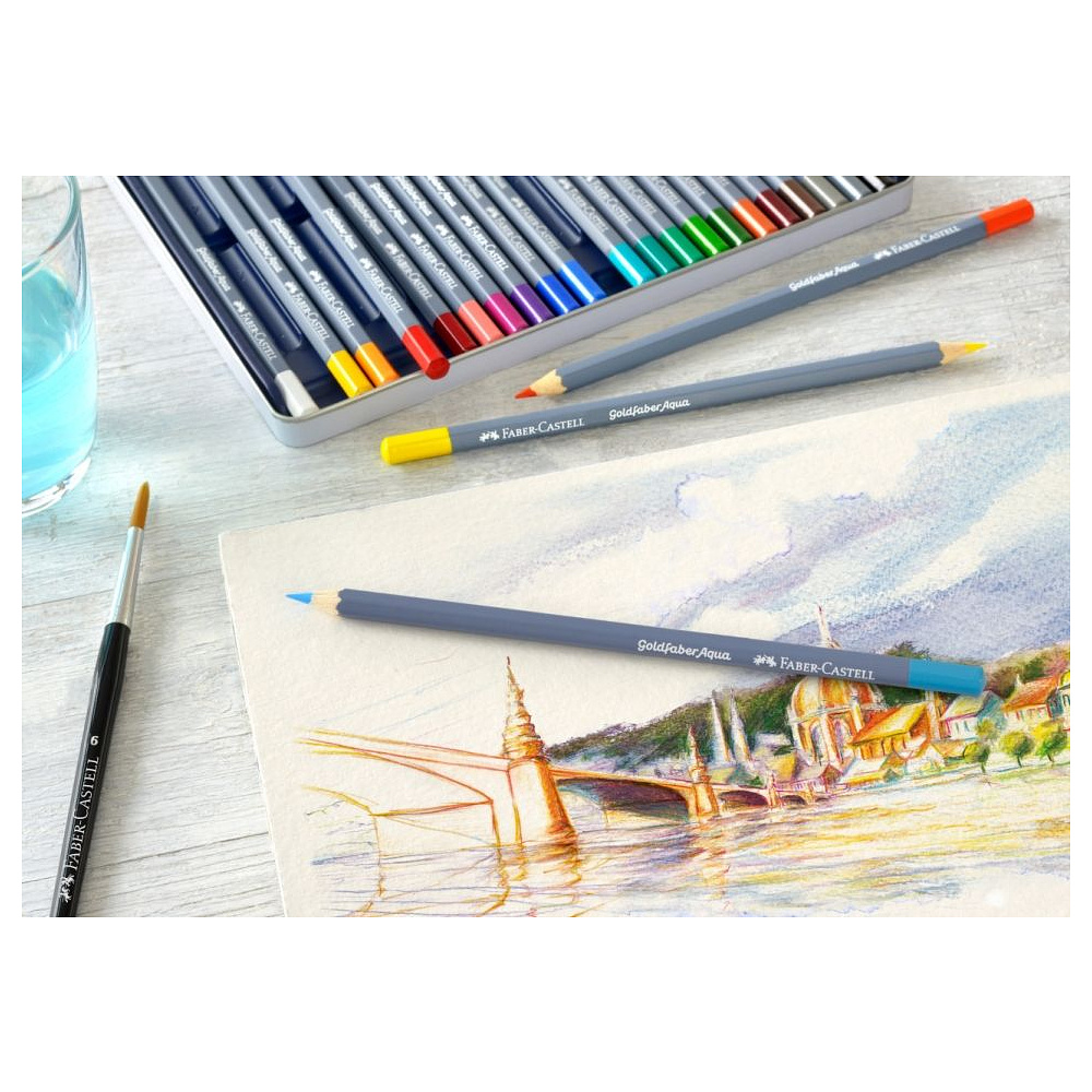 Карандаши цветные акварельные "Goldfaber Aqua", 36 цветов, металлическая упаковка - 5