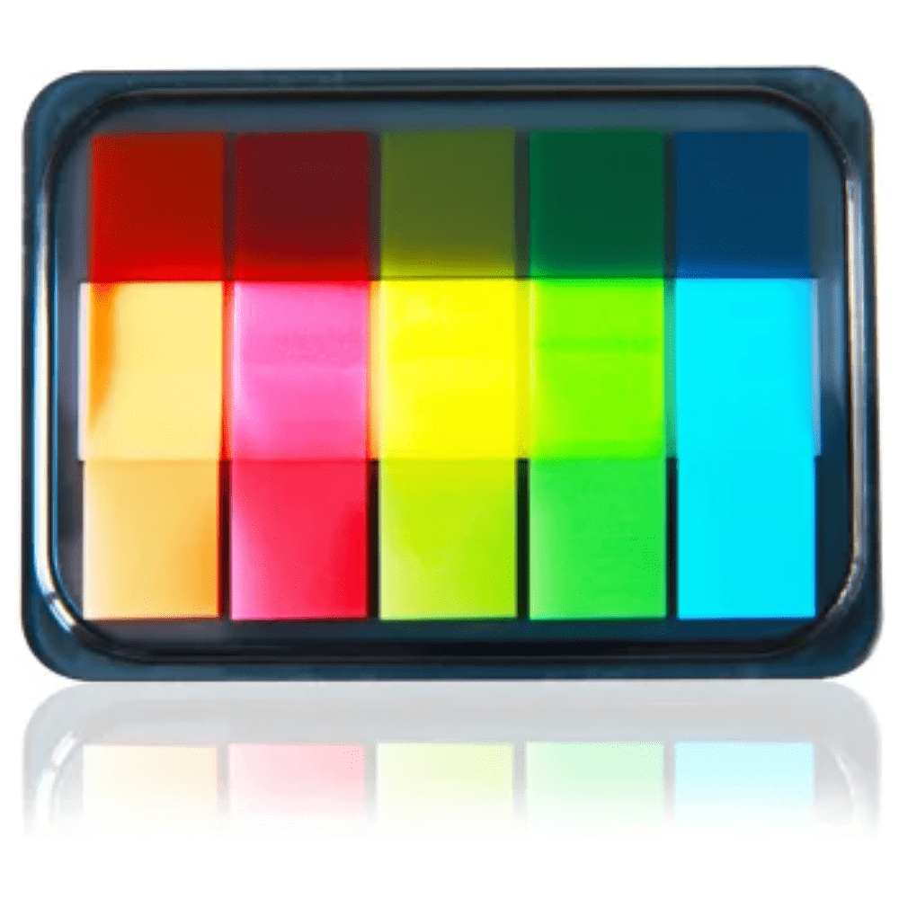 Закладки пластиковые "Deli", 12x44 мм, 100 штук, ассорти неон - 2