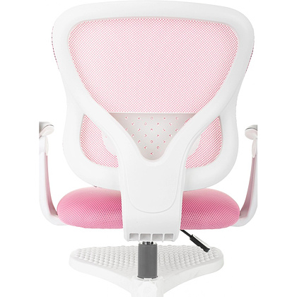 Кресло детское Бюрократ Burokids 3, сетка, ткань, пластик, корпус белый, подставка для ног, розовый - 11