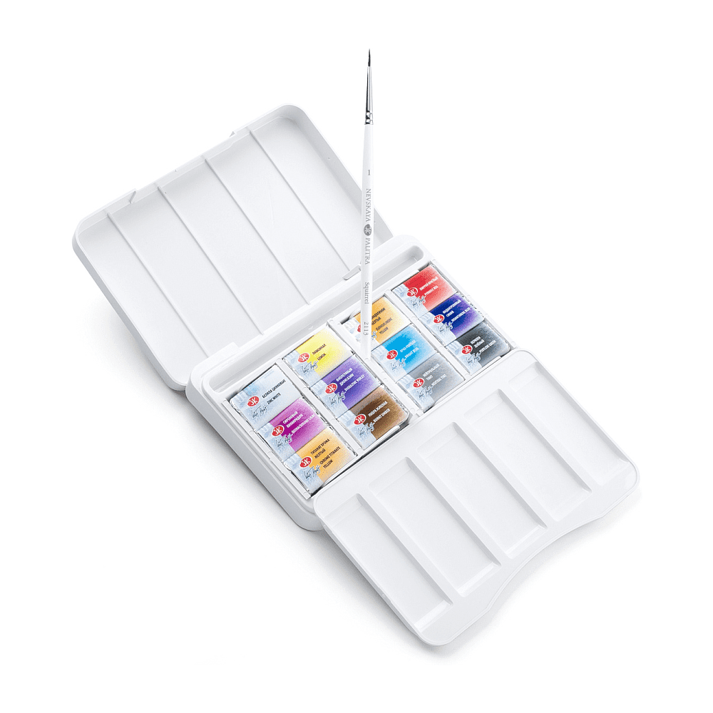 Краски акварельные "Белые ночи Ботанический атлас", набор 12 цветов, кюветы - 3