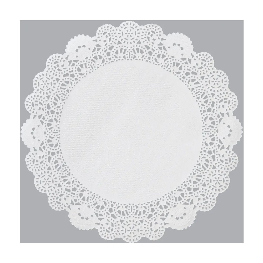 Салфетки бумажные ажурные AVIORA, d=20 см, 250 шт, белый - 2