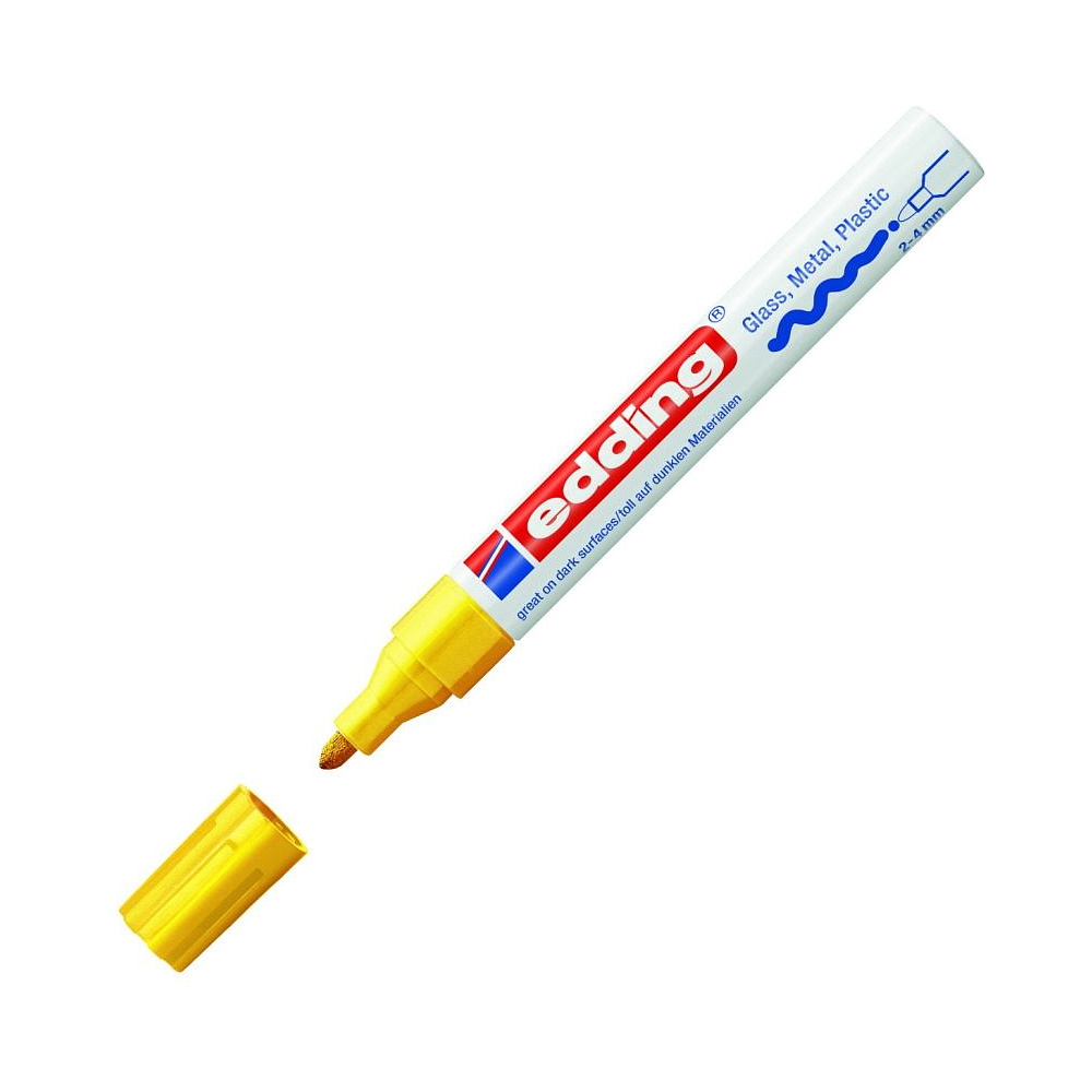 Маркер перманентный на нитрокраске Edding "750", серебристый - 4