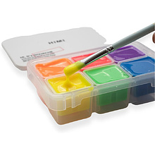 Краски гуашевые "Himi Jelly Cup.Glow in the dark. Bright color", набор 6 цветов, 23 мл., кювета, пластиковый футляр