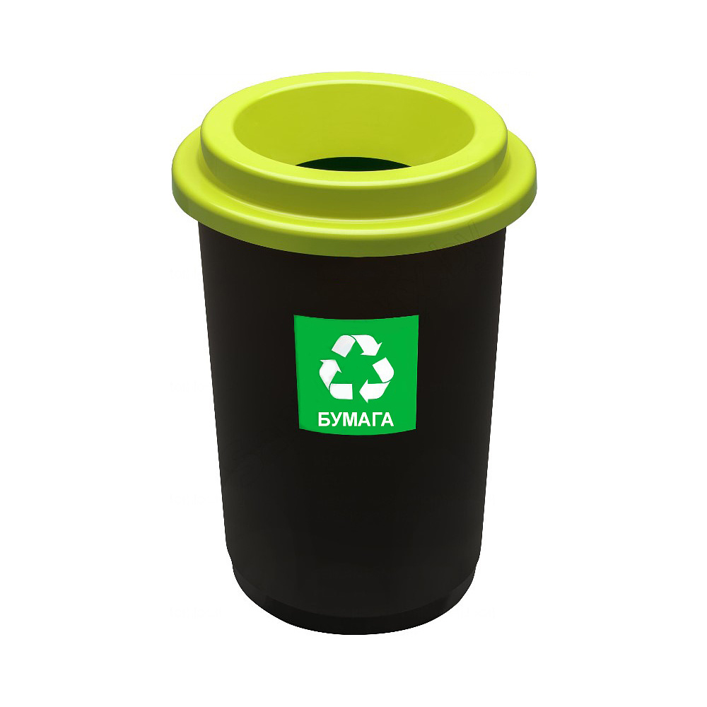 Урна Plafor Eco Bin для мусора 50л, цв.черный/зеленый