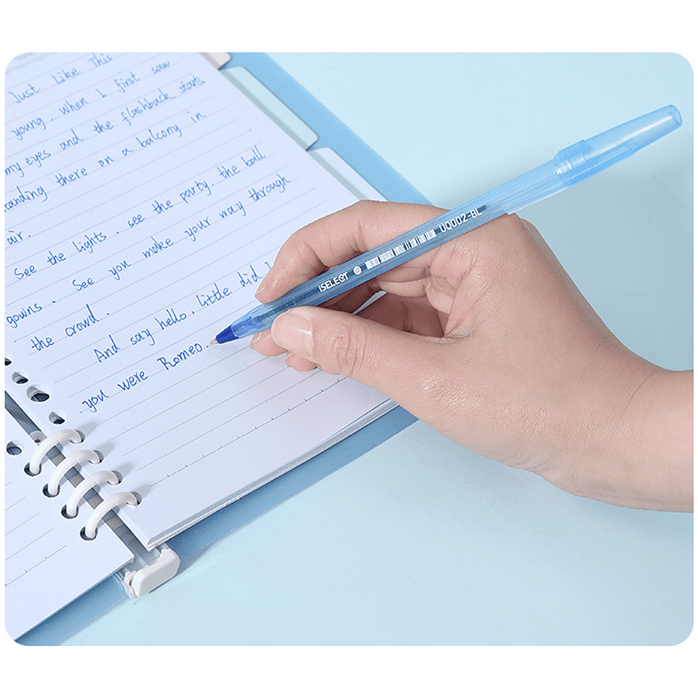 Ручка шариковая "iSelect", 0.7 мм., пластик, прозрачный синий, стерж. синий - 3