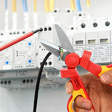 Ножницы диэлектрические Deli YS DQ90301, 160 мм, красный, желтый