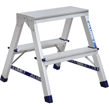 Лестница-стремянка Алюмет AD7202, алюминиевая, двухсторонняя