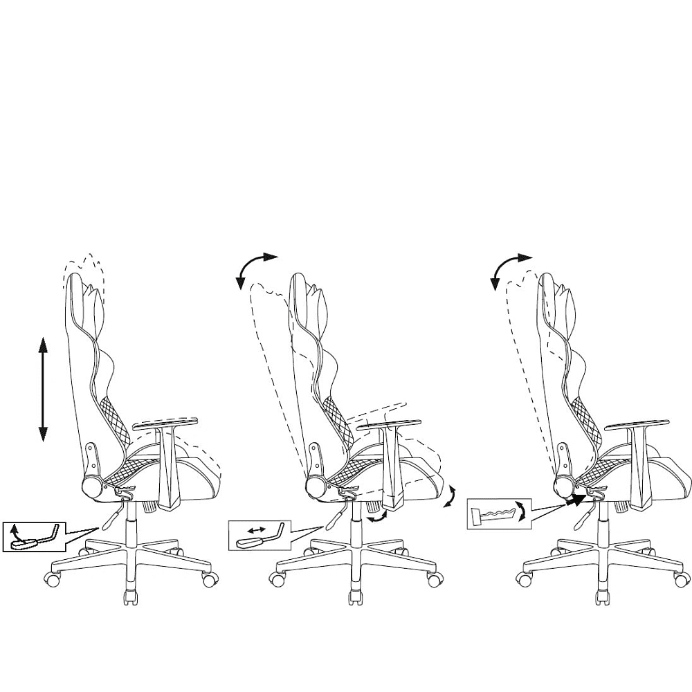 Кресло игровое Бюрократ Knight "Catzy", экокожа, пластик, серый, розовый - 19