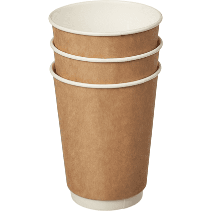 Стакан картонный 300 мл, 25 шт, 2 слоя, крафт ECO - 2