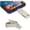 USB Flash накопитель 3.0 32 Gb СК-046, TypeC Dual, металл, серебристый   - 5