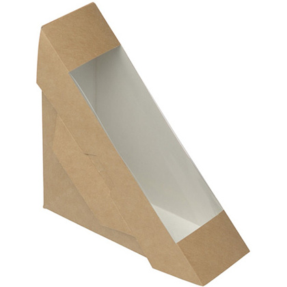 Контейнер бумажный для сэндвичей, 130х130х50 мм, 300шт/упак, крафт