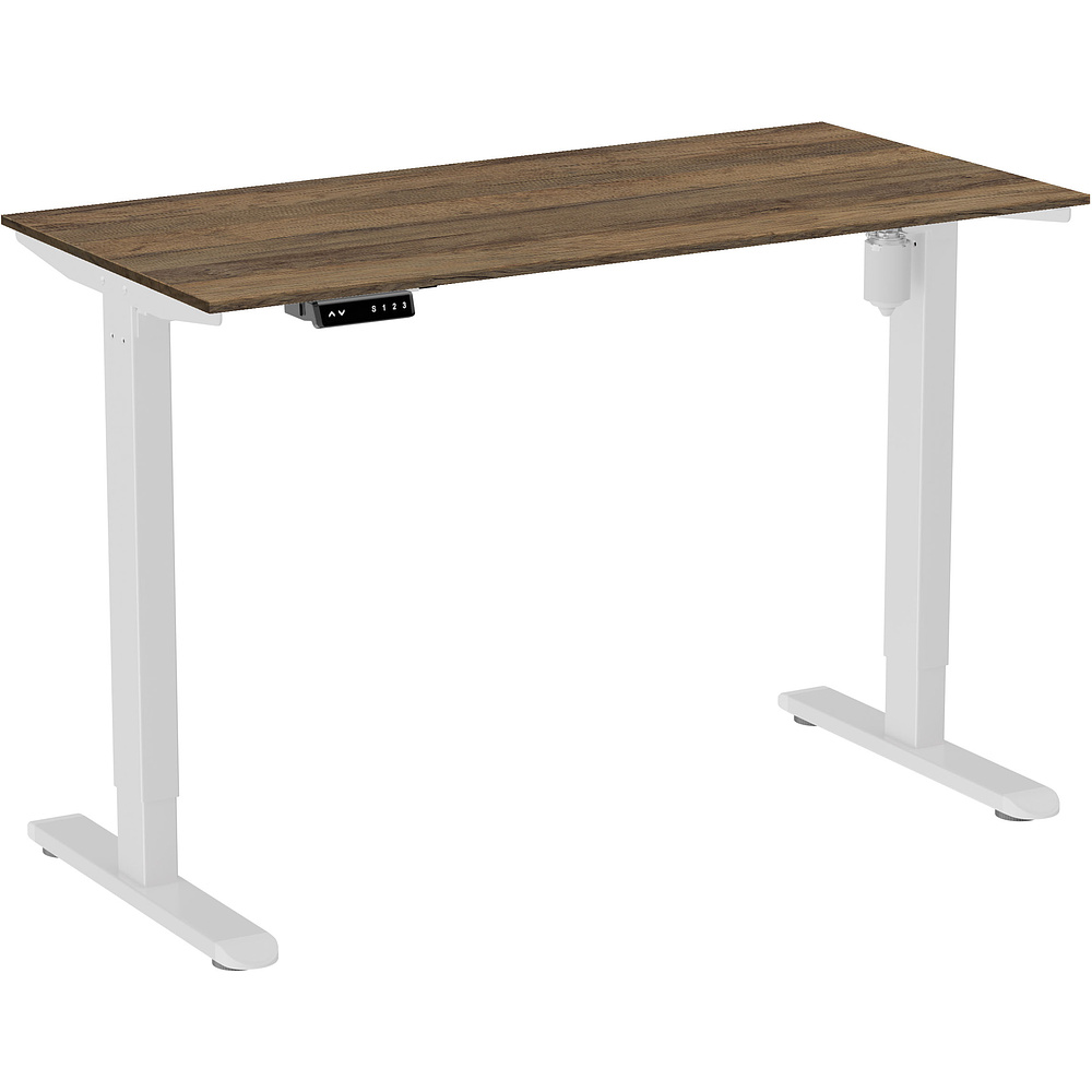 Стол с электроприводом WellDesk Light 1300x675х18 белый/дуб санта-фе винтаж (9116310+9178196)