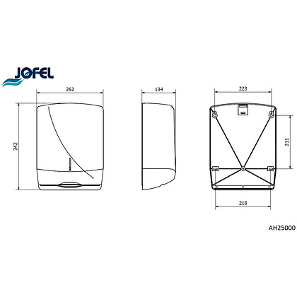 Диспенсер для листовых полотенец Jofel, металл, стальной - 2