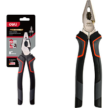 Плоскогубцы Deli RS EDL0005, 200 мм, усиленные., комбинированные, красный, черный