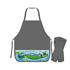 Фартук для труда "Цветик. Крокодил", с нарукавниками, серый
