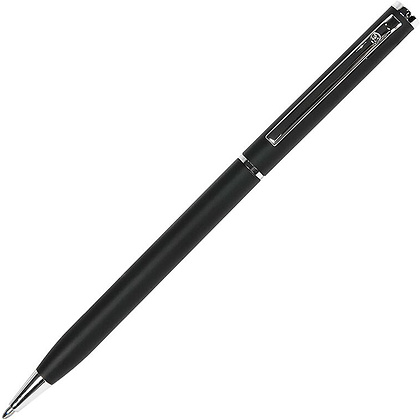 Ручка шариковая автоматическая "Slim 1100", 1.0 мм, черный, серебристый, стерж. синий