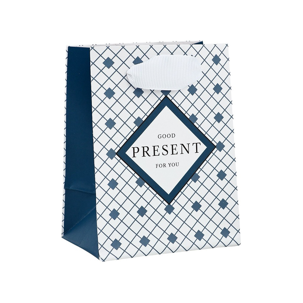 Пакет бумажный подарочный "Мужской", 9х12х6,5 см, ламинированный