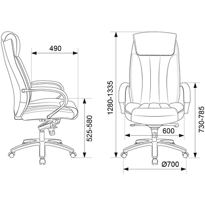 Кресло для руководителя Бюрократ T-9922SL светло-коричневый Leather Eichel, кожа, металл - 6