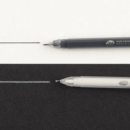 Ручка гелевая "Сонет", 0.5 мм, 2 шт., черный, белый - 3