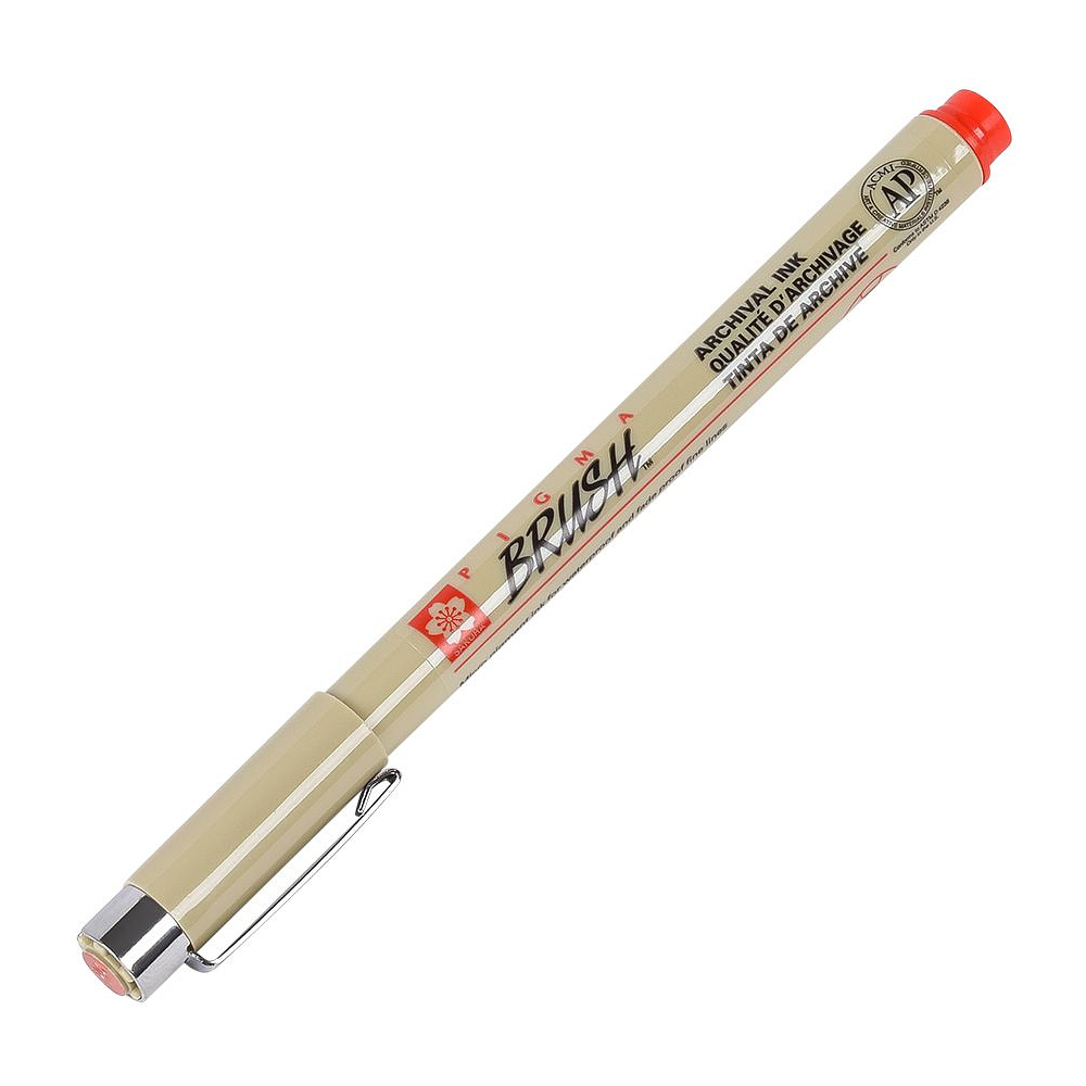Ручка капиллярная "Pigma Brush", 0,25 мм, красный