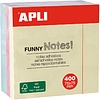 Бумага для заметок на клейкой основе "Funny notes", 75x75 мм, 400 листов, ассорти пастель - 2