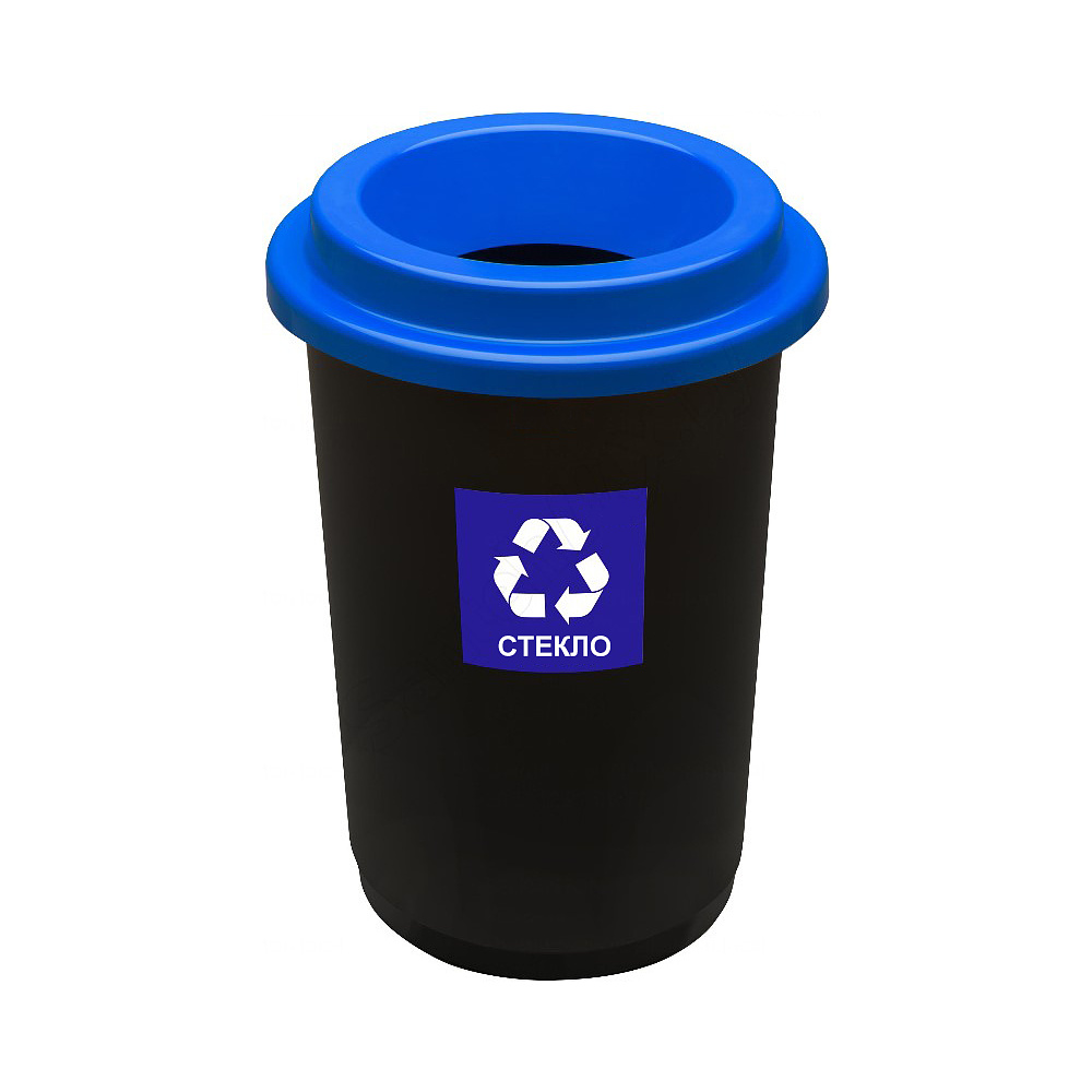 Урна Plafor Eco Bin для мусора 50 л, черный, голубой