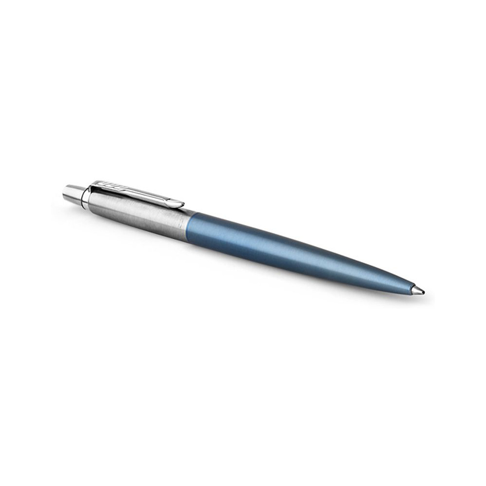 Ручка шариковая автоматическая "Parker Jotter Waterloo Blue CT", 0.7 мм, голубой, серебристый, стерж. синий - 2