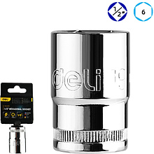 Головка торцевая шестигранная Deli YS EDQ4019 1/2", 19 мм, серебристый