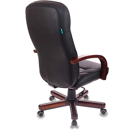 Кресло для руководителя Бюрократ "T-9908/WALNUT", металл, кожа, черный - 4