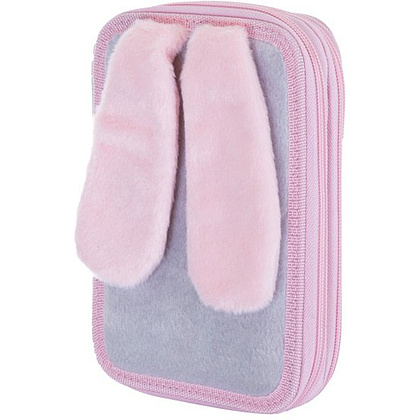 Пенал "Honeybunny", 2 отделения, серый, розовый