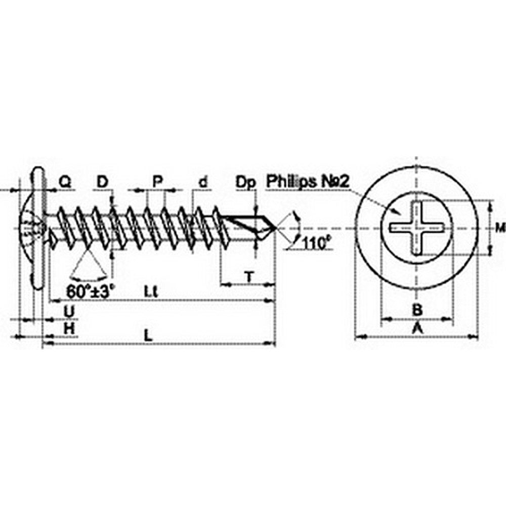 Саморез 4.2х41 мм с прессшайбой, сверло, 500 шт. - 2