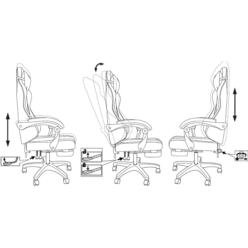 Кресло игровое Бюрократ Knight "Custom/F GR", ткань, пластик, серый, черный - 14
