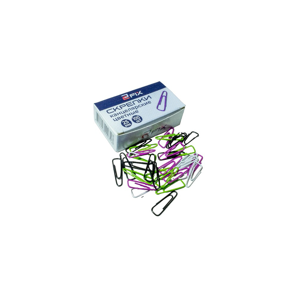 Скрепки цветные треугольные "Бугинком", 25 мм, 100 шт, ассорти - 2