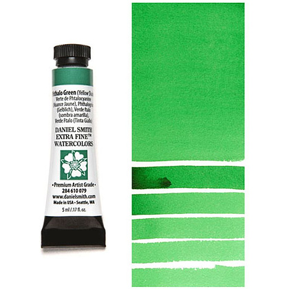 Краски акварельные "Daniel Smith", зеленый ФЦ (желтая тень), 5 мл, туба